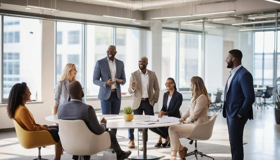group of employees in a conference room