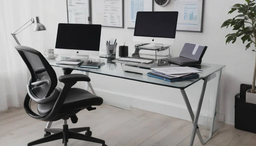 computer at work desk